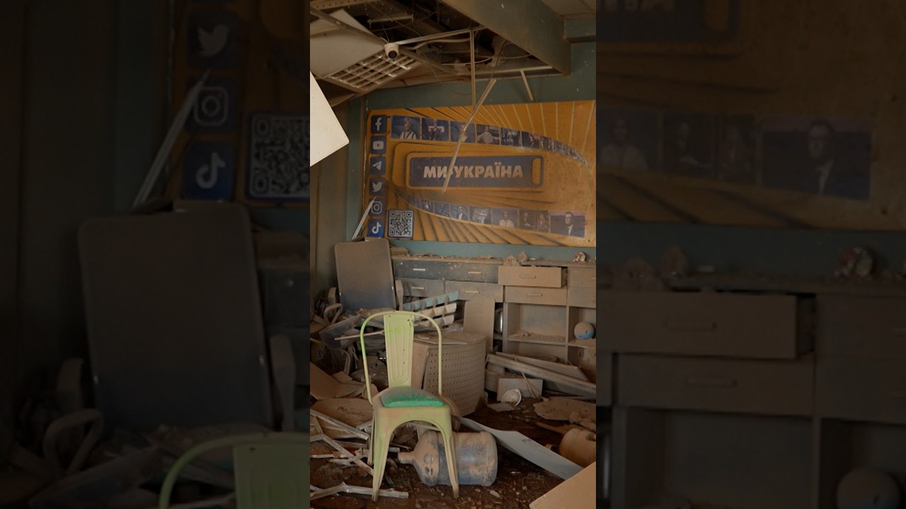 Inside a building struck by a Russian missile