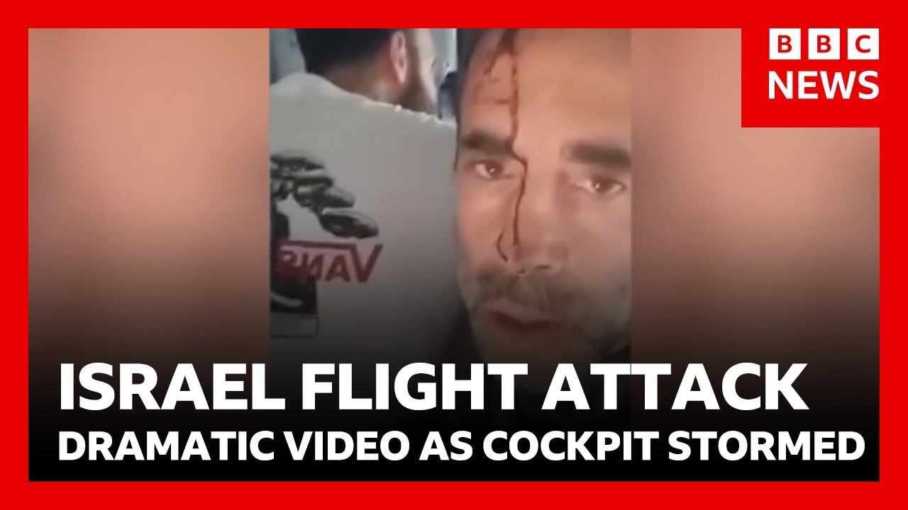 Israel flight attack: dramatic video of passengers tackling pilot “trying to crash plane” | BBC News