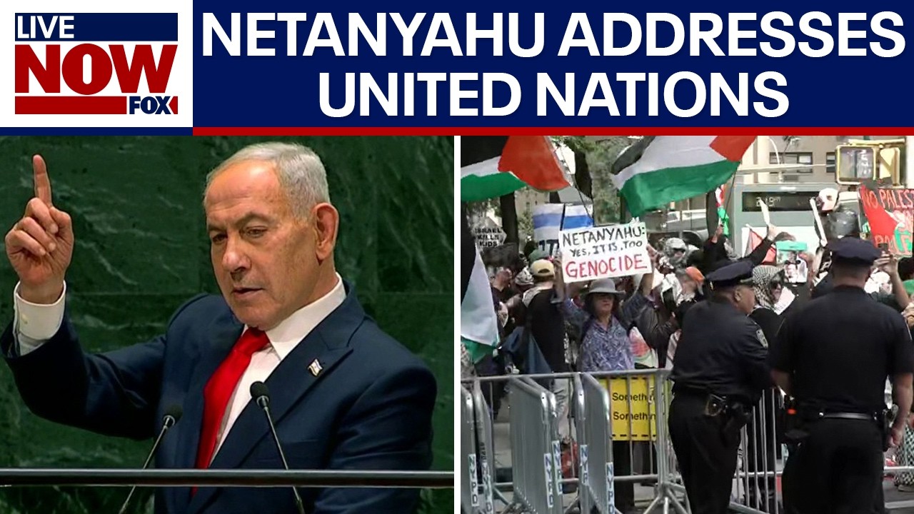 Israeli Prime Minister Benjamin Netanyahu addresses UN General Assembly amid protests