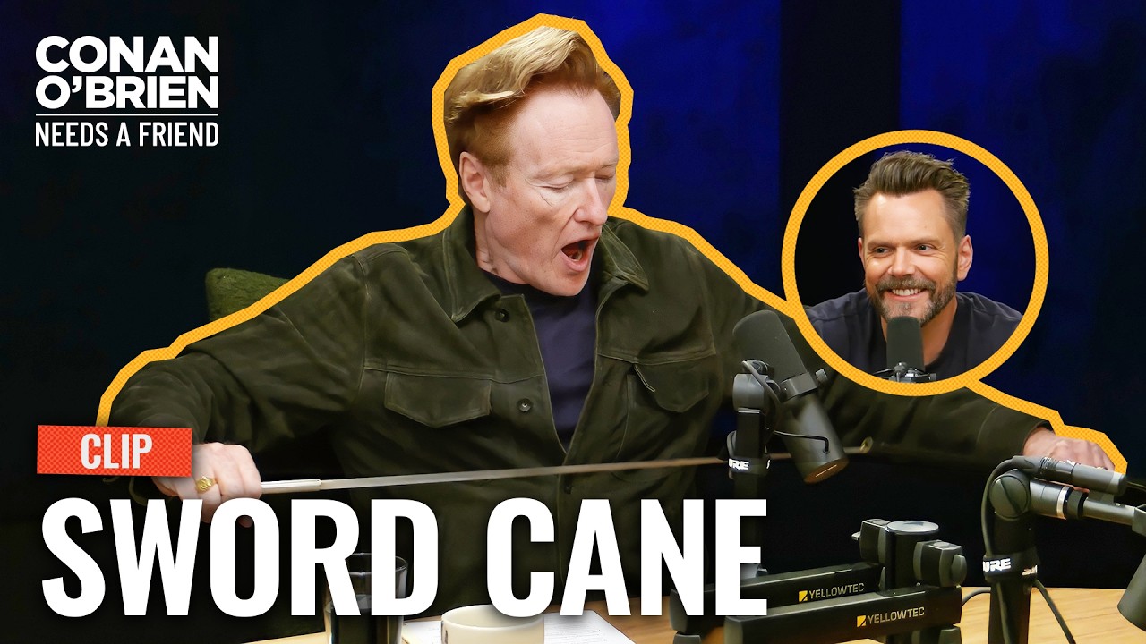 Joel McHale Gives Conan A Sword Cane | Conan O’Brien Needs A Friend