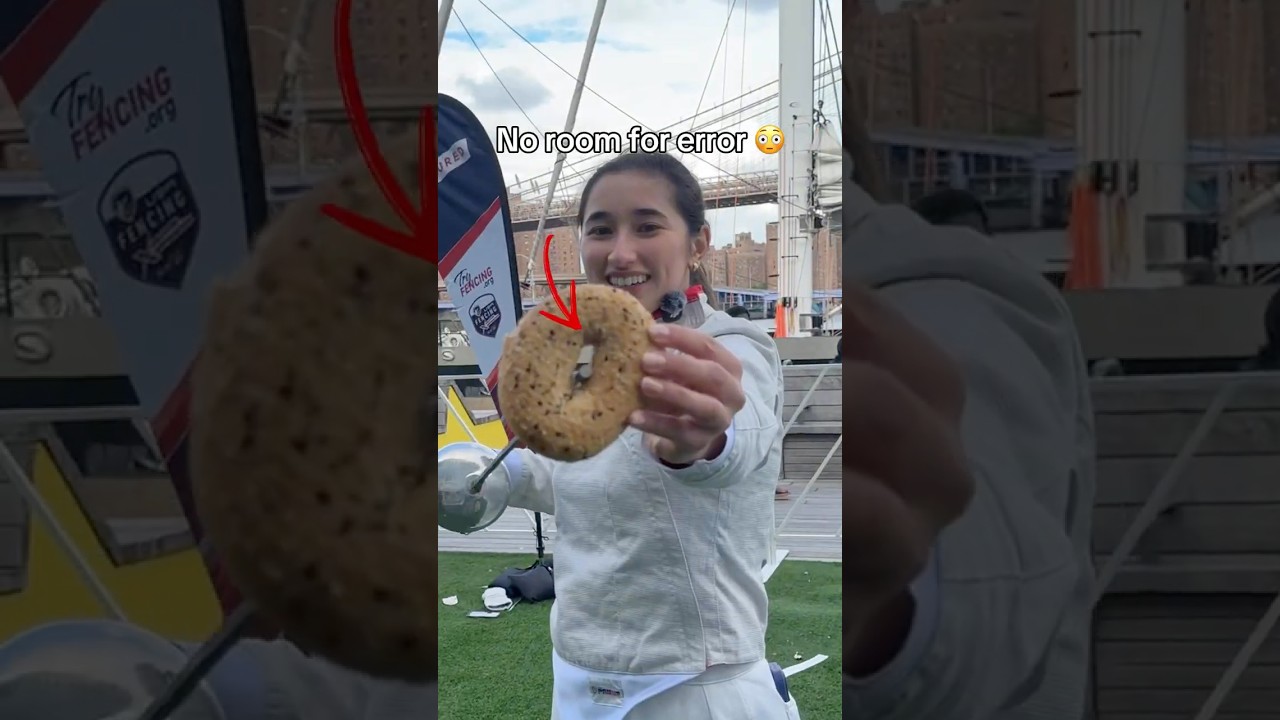 Olympic Fencers VS Donut 😳🤺#fencing #sport olympics #sports #tryfencing #fencingcreatorshowdown