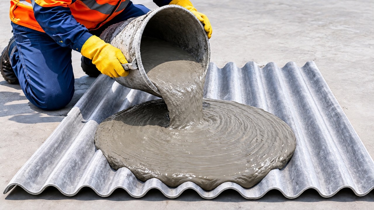 Pour Cement into Roof Sheet! Amazing Garden Decoration Idea For You