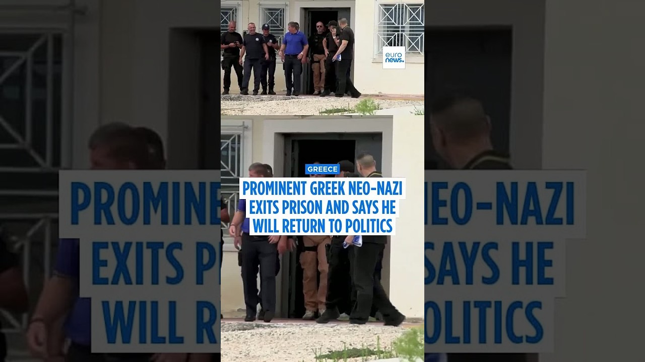 Prominent Greek neo-Nazi exits prison and says he will return to politics