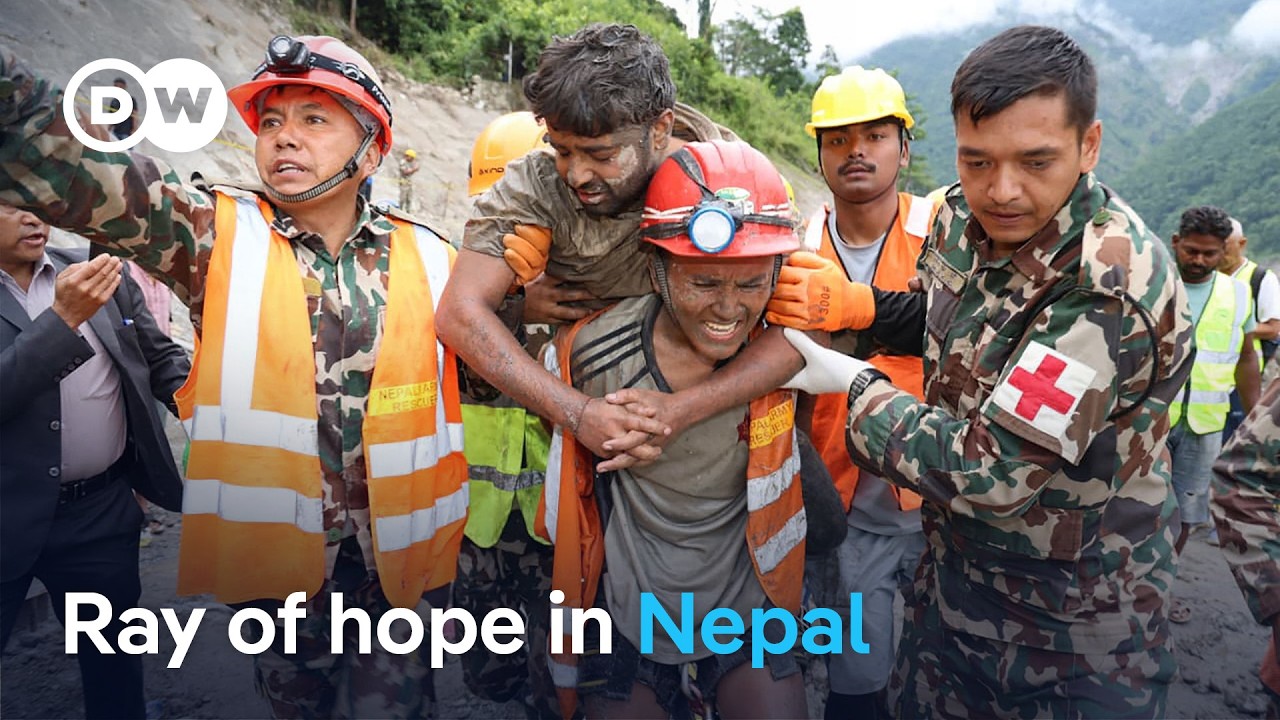 Rescuers in Nepal pull two survivors from a tunnel nine days after catastrophic flooding | DW Newa