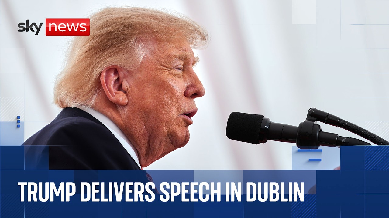 Trump delivers speech after claiming he would ‘love to see a unified Ireland’