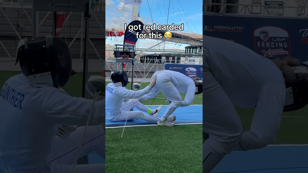 We stressed the ref out 😂😭 @CreatorShowdownx @insaneshayne1 #tryfencing #fencingcreatorshowdown