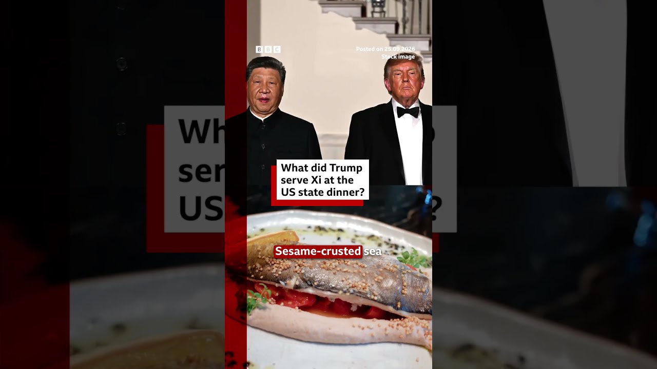 What did Donald Trump serve Xi Jinping at the US state dinner? #BBCNews