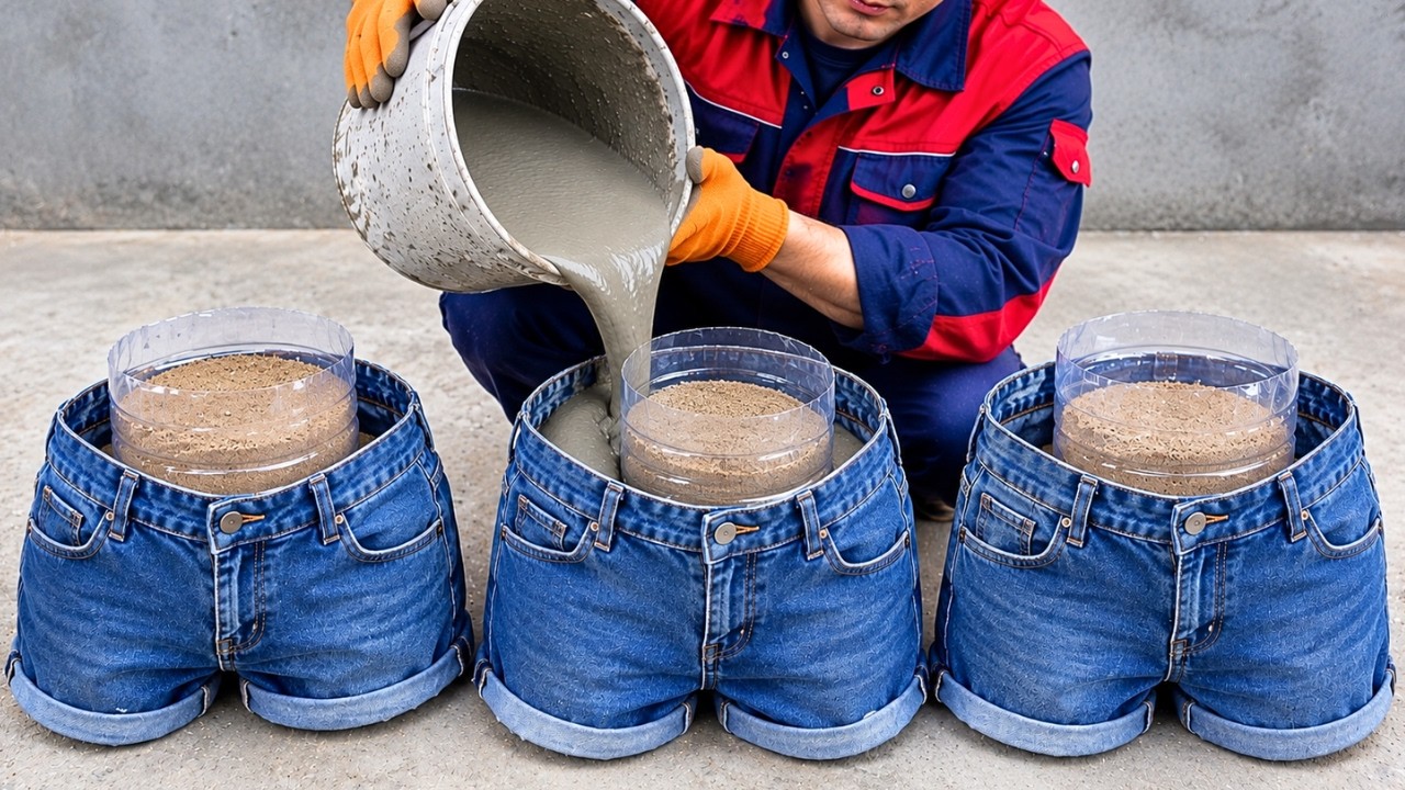 Wow! Amazing Creations From Cement and Jeans For Garden Decoration