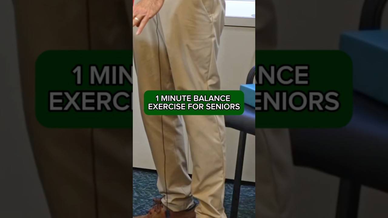 1 minute balance exercise for senior! #dailyworkout #seniorfitness