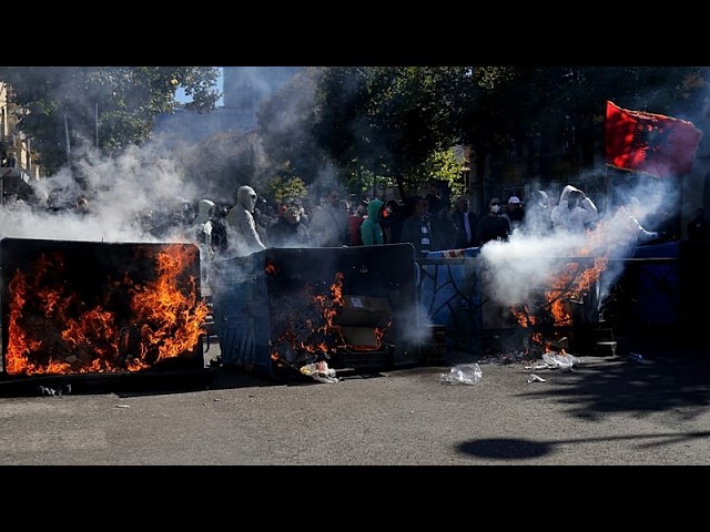 Albanian police fire rubber bullets and arrest hundreds as anti-government protests enter fifth day