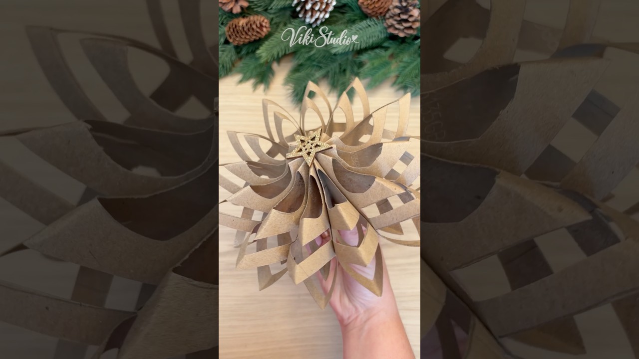 ❄️ Amazing Christmas Decor from Paper Towel Rolls | Easy DIY Snowflake #foryou #fyp #fypシ