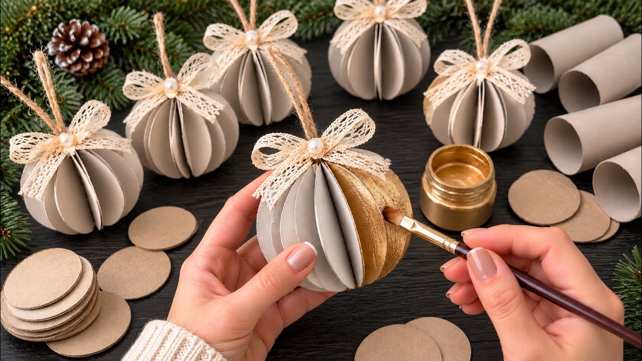 🎄 Amazing Christmas Ornaments from Toilet Paper Rolls! 😍 Easy DIY Christmas Decorations