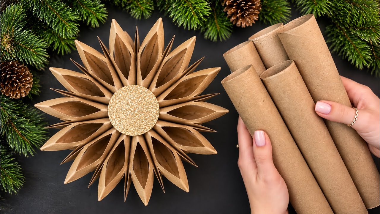 ❄️ Amazing Christmas Snowflake from Toilet Paper Rolls | Easy DIY Decor
