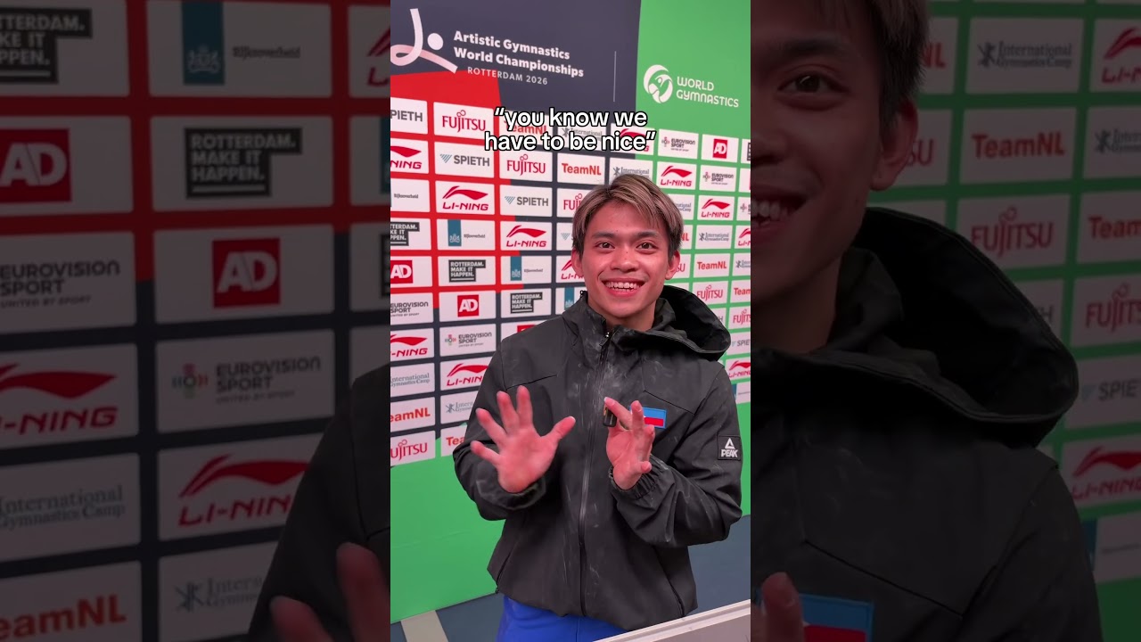 Be nice to the event and it’ll be nice to you 🥺❤️#olympics #gymnastics #rotterdam2026 #yulo