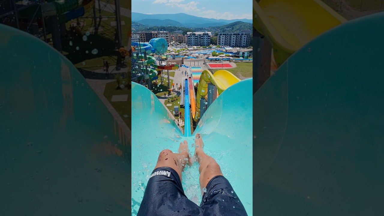 Blue Fall Water Slide at Aqua Park Raj 🇷🇸