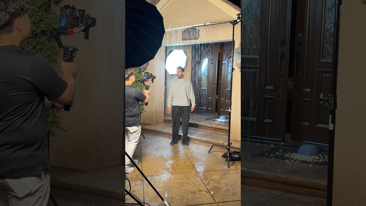 BTS how I film rain scenes 🌧️ No AI 🚫
