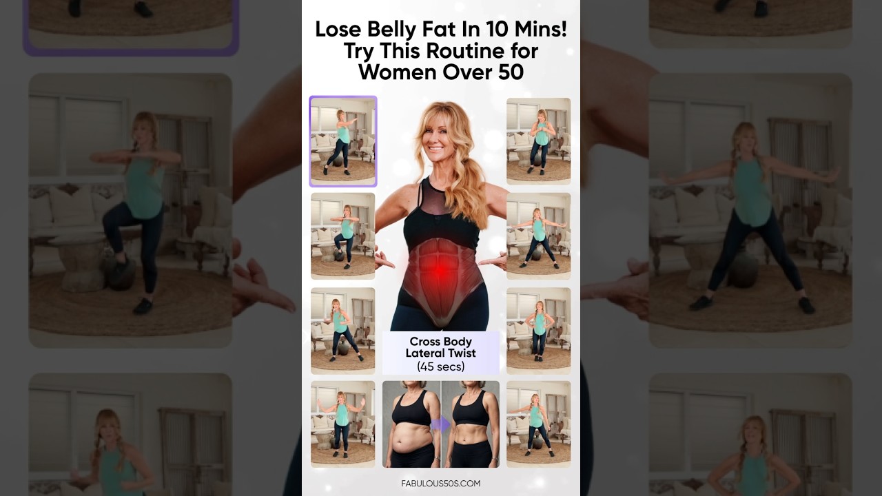 Burn Belly Fat in 10 Minutes (Over 50) #Shorts #BellyFat