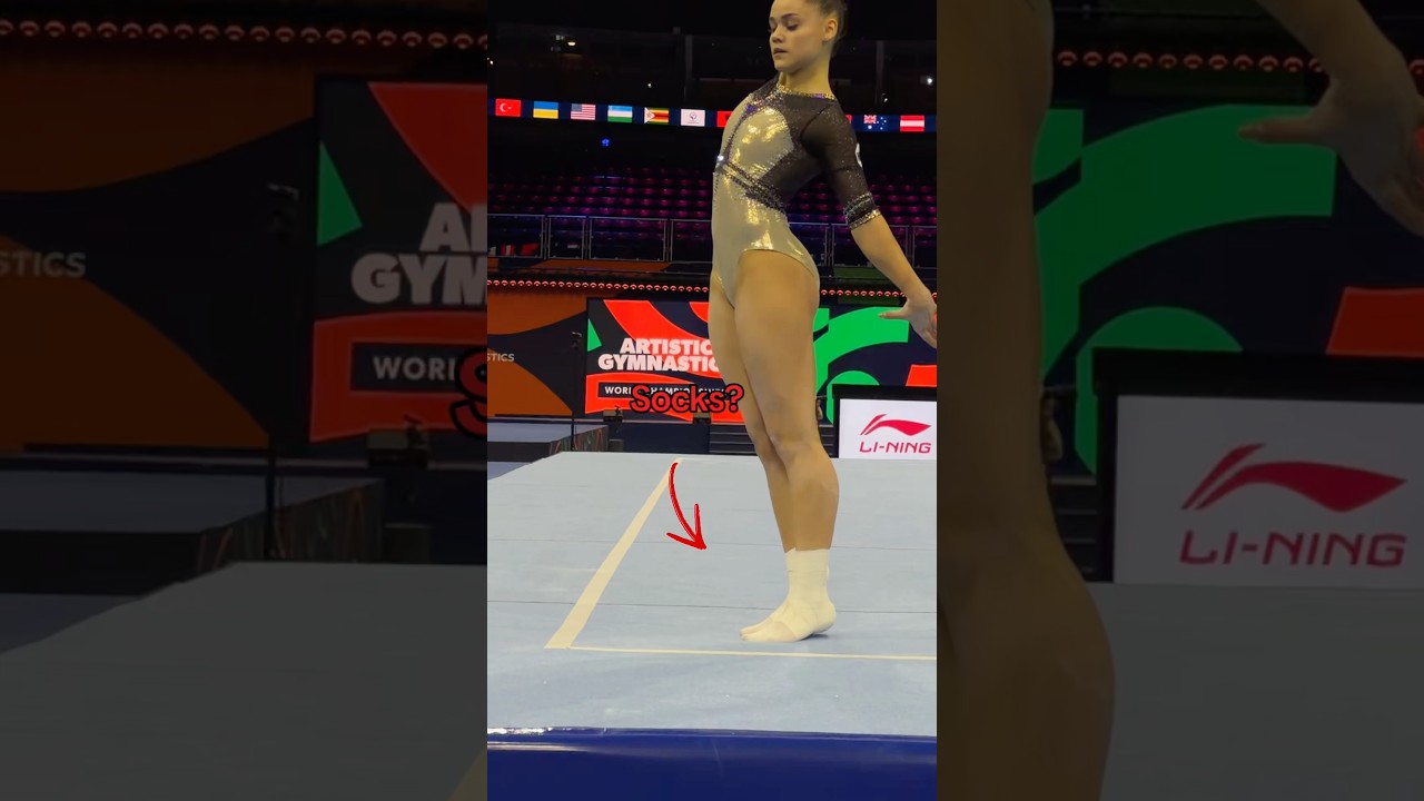 Double layout in socks? 💀 #gymnastics #sports #olympics #olympic #gymnast