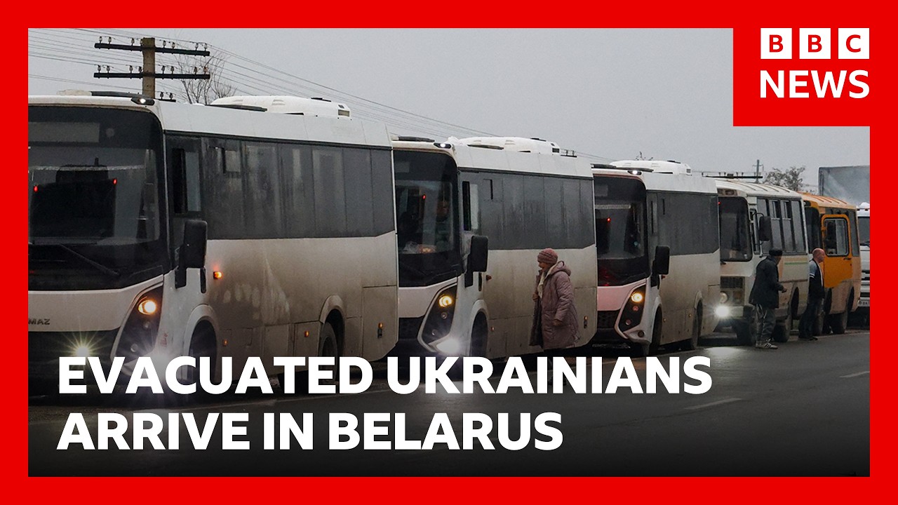 Evacuated Ukrainians from Russian-occupied Oleshky arrive in Belarus | BBC News