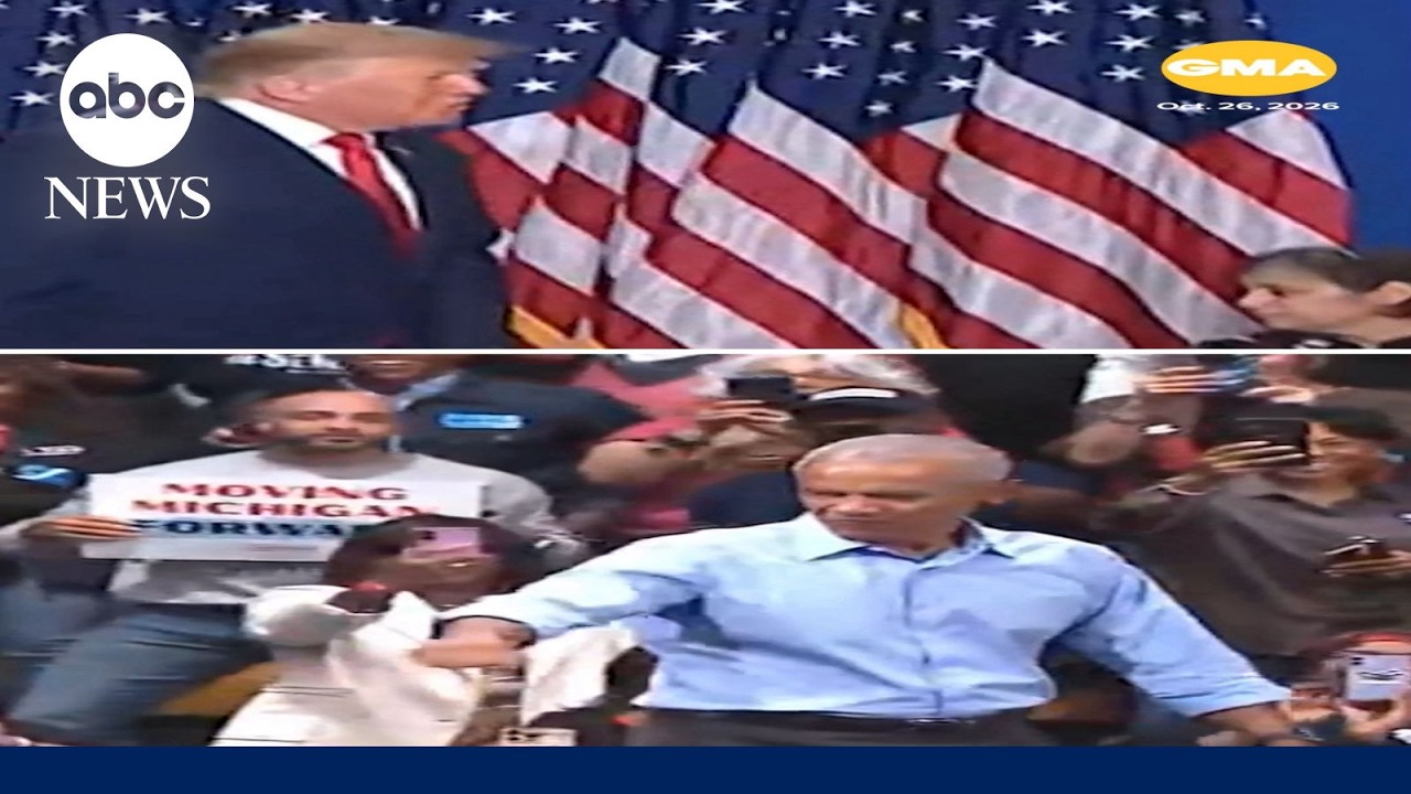Former president Obama and President Trump rally in battleground state Michigan
