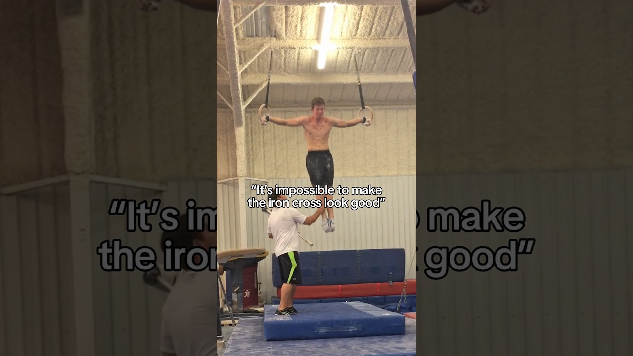 He forgot to struggle 🤯 #gymnastics #calisthenics #ironcross #olympics #strength