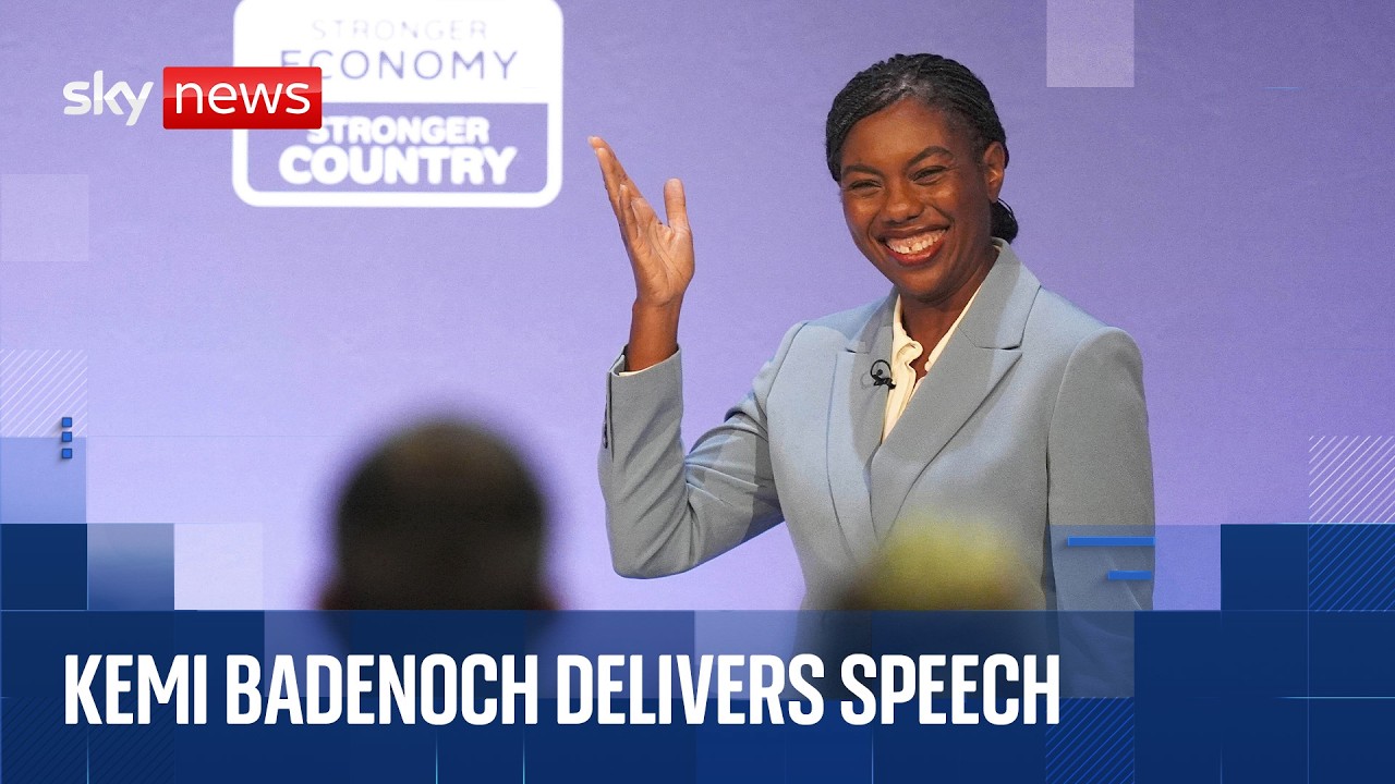 Kemi Badenoch delivers speech at party conference