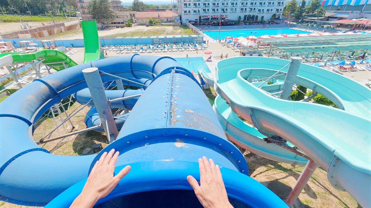 Midnight Blue Water Slide at Aquapark Jagodina 🇷🇸