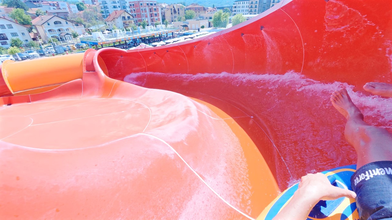Orange Twister Water Slide at Aqua Park Raj 🇷🇸