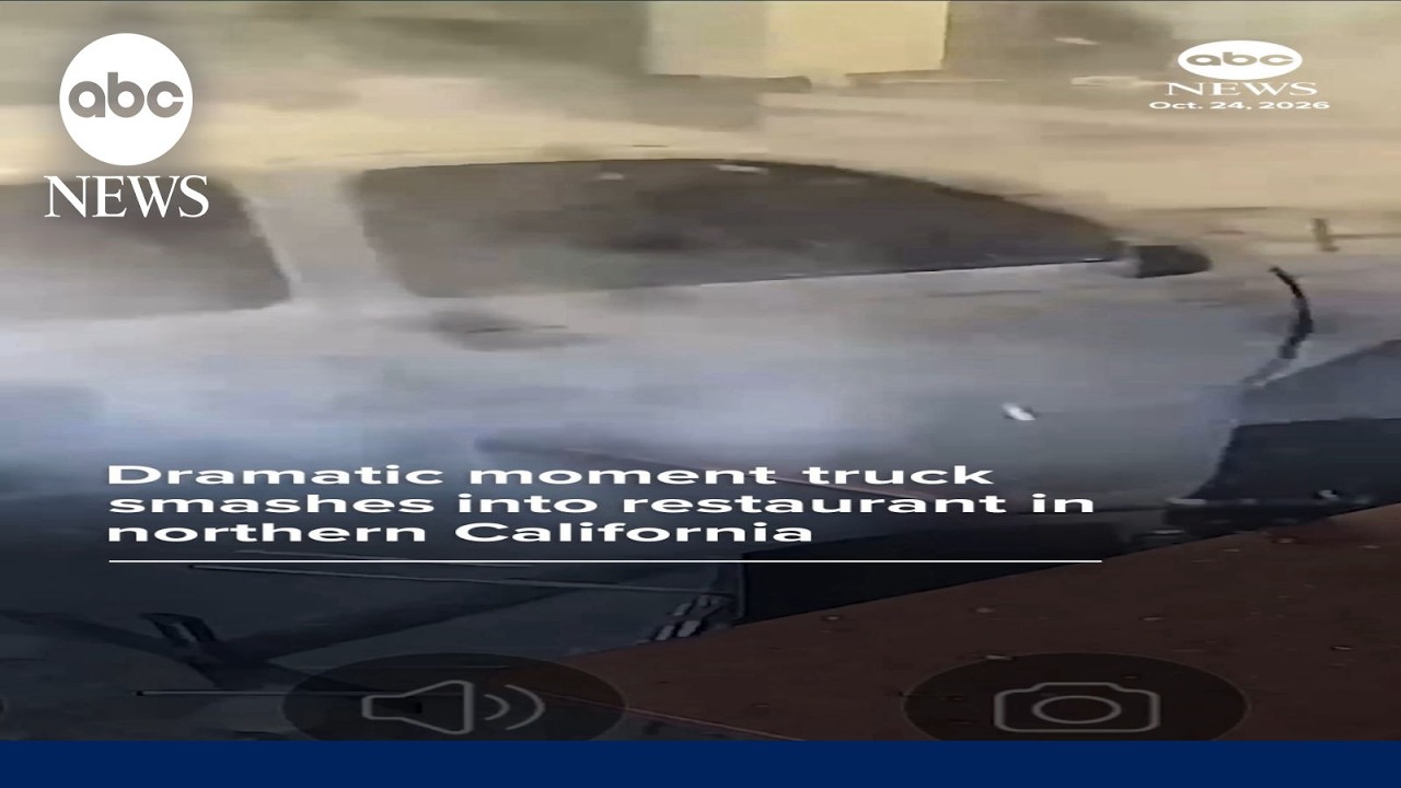 Pickup crashes into restaurant in California