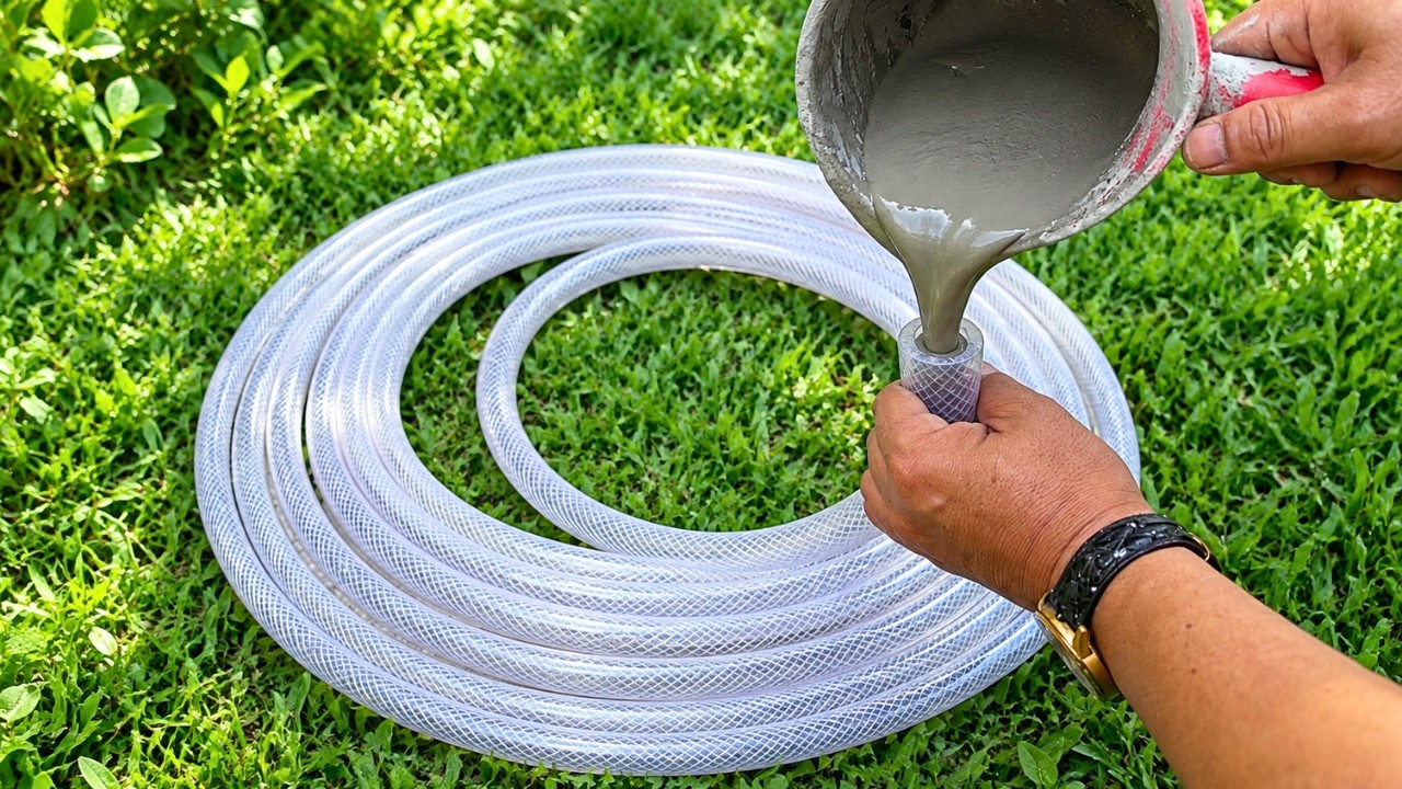 Pour Cement into a Hosepipe? Turn it into a Beautiful Flower pot!