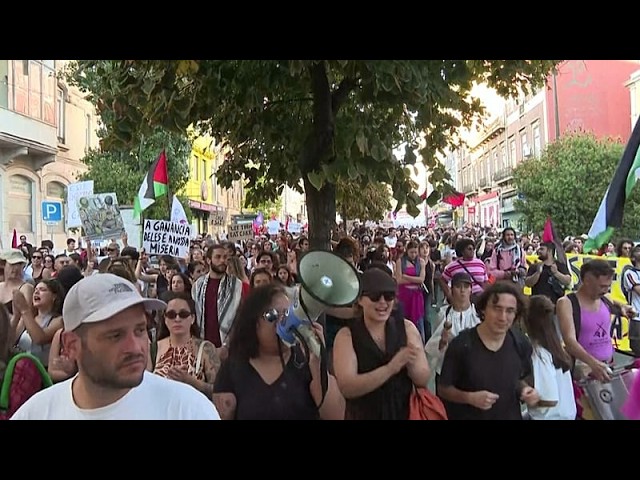 Protesters take to the streets in Portugal over rising living costs and housing prices