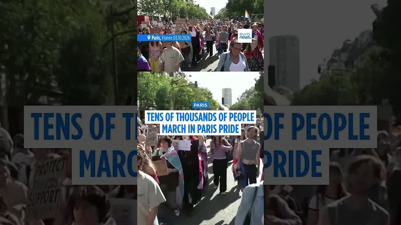 Tens of thousands of people take to streets of Paris to march for Pride