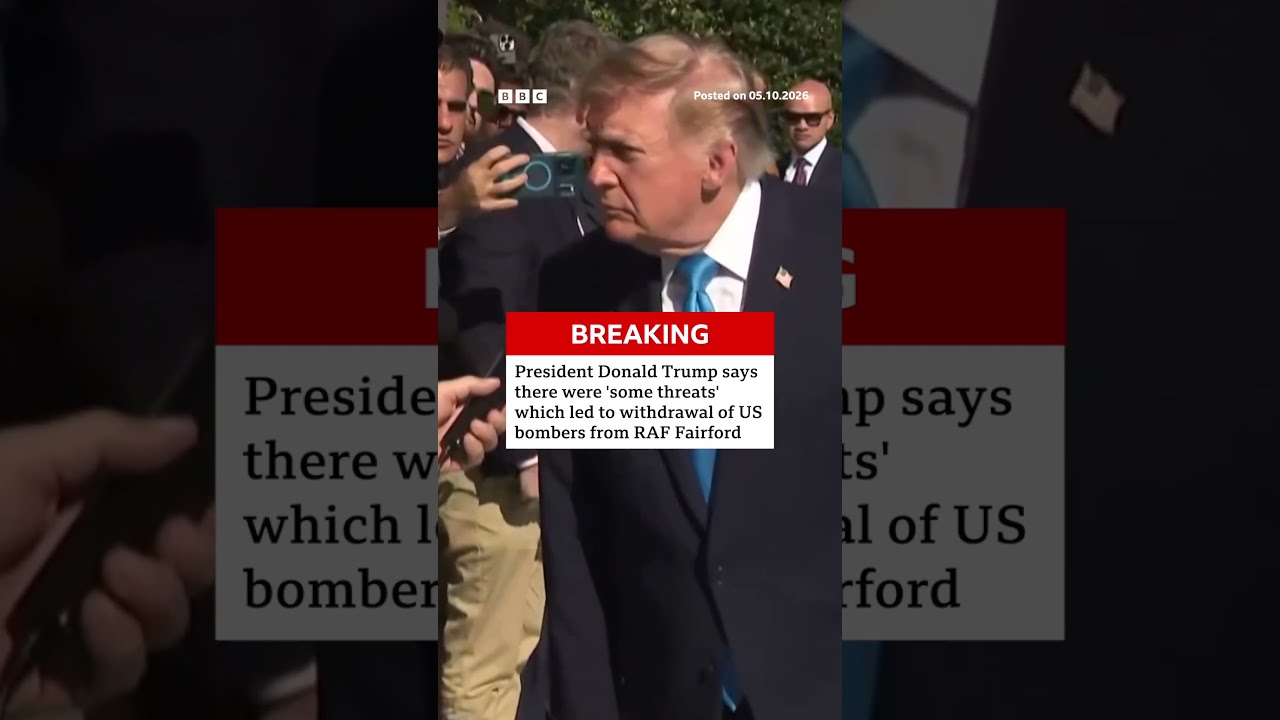 Trump says “some threats” led to withdrawal of US bombers from RAF Fairford. #BBCNews