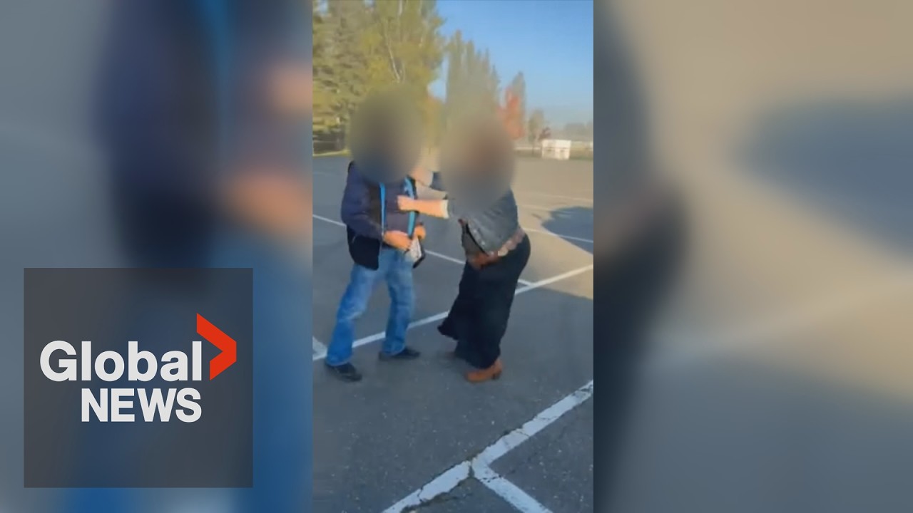 Video captures woman allegedly assaulting driving instructor in BC parking lot