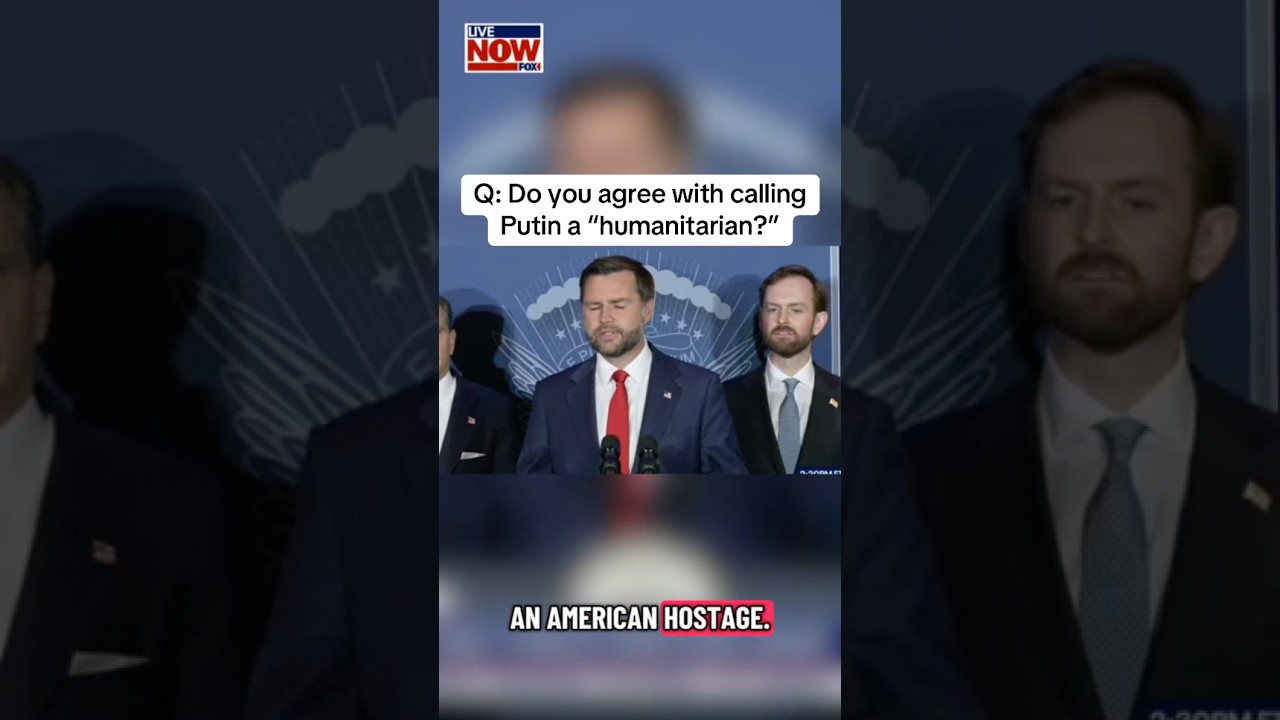 VP Vance is asked if he agrees with Steve Witkoff calling Vladimir Putin a “humanitarian.” #news