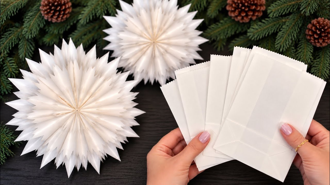 WOW! Amazing Christmas Snowflake from Paper Bags! ❄️ Easy DIY Christmas Decorations